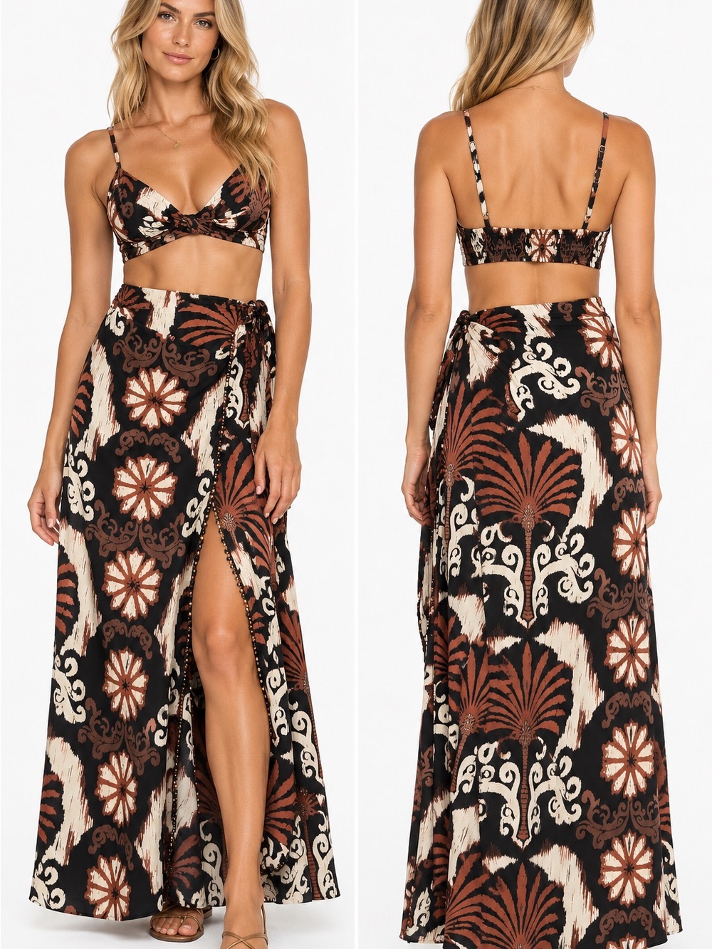 House of Harlow 1960 Wrap skirt with beaded trim - Picture 7 of 8